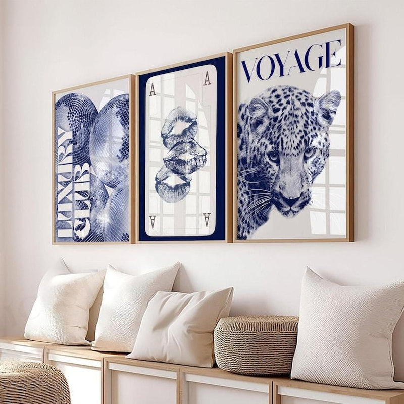 Trendy Black and White Gallery Wall Set of 3 Stylish Prints Leopard Decor Office Girly Wall Art Magazine Printable