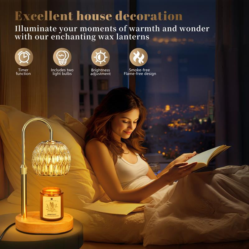 Warmembrace Candle Warmer Lamp, with Free Scented Candle and 2 Bulbs, Height Adjustable with Timer, Unique Boutique Candle Warm Lamp for Home & Bedroom Decor, Ideal Gift for Birthday/Mother'S Day, Halloween Gifts, Christmas Gifts