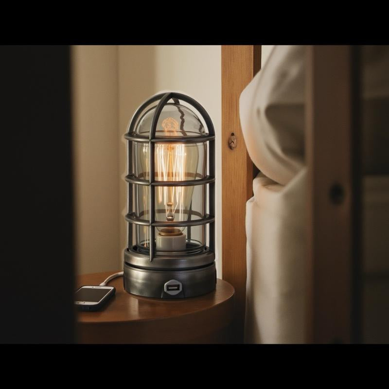 Industrial Cage Lamp - Perfect for Any Home Decor