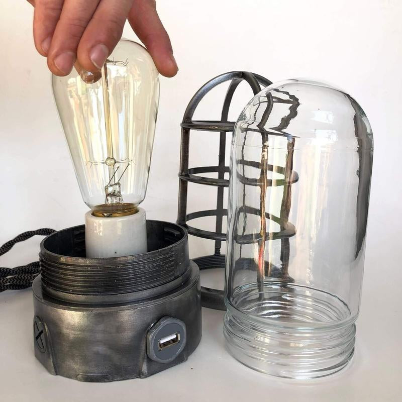 Industrial Cage Lamp - Perfect for Any Home Decor