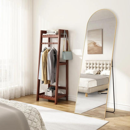 CONCETTA Arched Full Length Mirror, Full Body Standing Mirror Floor Mirrors, Gold Frame