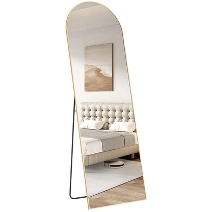 CONCETTA Arched Full Length Mirror, Full Body Standing Mirror Floor Mirrors, Gold Frame