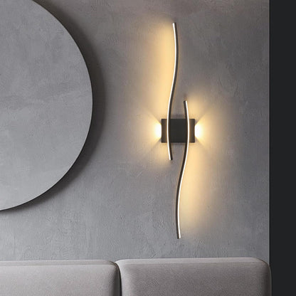Wall Sconce Light Indoor, Black Modern LED Wall Lamp 27W 3000LM, Warm White 3000K, Aluminium LED Wall Lights for Living Room Bedroom Hallway Dining Room Staircase