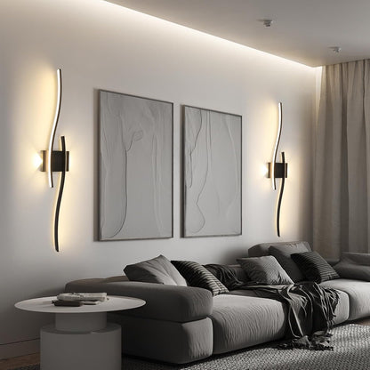 Wall Sconce Light Indoor, Black Modern LED Wall Lamp 27W 3000LM, Warm White 3000K, Aluminium LED Wall Lights for Living Room Bedroom Hallway Dining Room Staircase